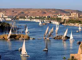 La zona del fiume Nilo vicino ad Aswan